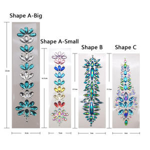 Autoadhesivo decoración frente pelo joyería pegatina tatuaje temporal diamantes de imitación cara pegatinas hoja <span class=keywords><strong>para</strong></span> fiesta - Product Image 3