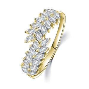 Bague en diamant naturel taille marquise pour femme F1728, style classique de fiançailles pour elle - Product Image 2