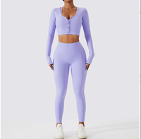 Échantillon gratuit : Ensemble de vêtements de sport pour femmes en 3 pièces, vêtements de sport respirants à manches longues pour femmes, vêtements de sport pour femmes, ensembles de yoga athlétiques