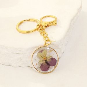 Porte-clés en métal avec logo personnalisé, fleur du mois de naissance, spécimens de résine sèche, souvenirs, vente en gros de porte-clés en résine - Product Image 6