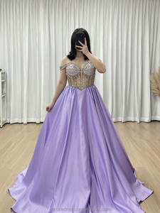 MB40462 <span class=keywords><strong>Abito</strong></span> da ballo <span class=keywords><strong>lilla</strong></span> glamour chic 2026, lussuoso top ricamato a mano, <span class=keywords><strong>abito</strong></span> da sera con scollo a cuore, elegante per matrimoni e feste formali - Product Image 2