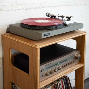 Présentoir de bureau moderne en bois massif Viny Support de support pour tourne-disque Porte-disque <span class=keywords><strong>vinyle</strong></span> en chêne blanc - Product Image 5