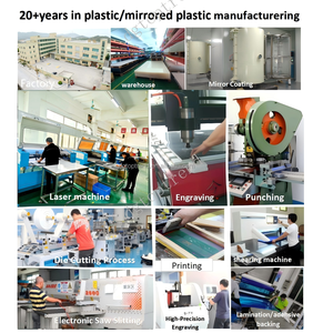 Toptrend 4 pièces 20x20cm Mosaïque murale autocollante en acrylique effet miroir, design moderne, pour décoration murale DIY - Product Image 5