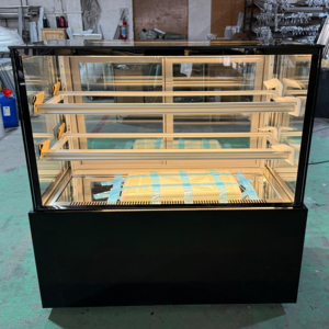 1.2m LED bánh trưng bày tủ lạnh kính vuông đơn vị trưng bày lạnh cho quán cà phê và quầy bánh - Product Image 1