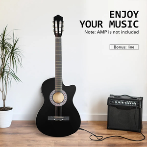 HUASHENG 38インチ 高光沢 アコースティック エレクトリックギター OEM ODM製造工場 カッタウェイ エレアコ バッグ・アクセサリー付き - Product Image 4