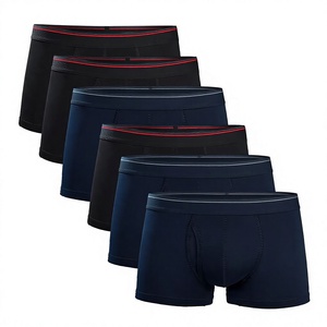 Men Cotton Blend <b>Boxer</b> Briefs Breathable Quick Dry Anti Bacterial Mid Rise Knitted Underwear Soft Machine-Washable <b>Custom</b> Logo - Product Image 1