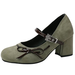 รองเท้าส้นสูงผู้หญิงสุดหรู รุ่นใหม่ปี 2026 เข้ากับชุดเดรสได้อย่างลงตัว ส้นหนาสไตล์ฝรั่งเศส รองเท้าลำลอง - Product Image 4