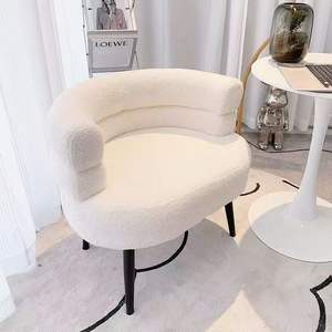 Fauteuil paresseux en laine d'agneau, salon, chambre à coucher, vestiaire, hôtel, fauteuil de loisirs individuel, fauteuil de maquillage, tabouret de coiffeuse - Product Image 3