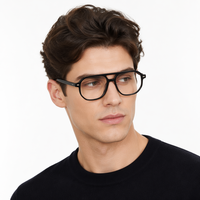 Montures de lunettes pour hommes en acétate, style vintage, double pont, monture complète, lunettes optiques