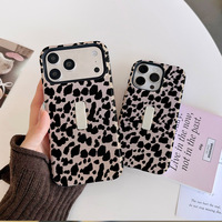 Étui de téléphone de luxe à imprimé léopard pour iPhone 16 17 15 13 12 11 Pro Max 14 Plus, coque de protection rigide 2 en 1 Funda