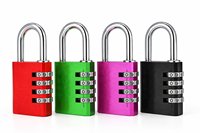 Cadenas à combinaison à 3 et 4 chiffres en alliage d'aluminium, cadenas à code coloré pour casier de gym, armoire, bagages de voyage