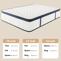 Matelas à ressorts ensachés double en mousse à mémoire de forme haute densité pour lit Queen/King – Compressé