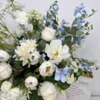 Décoration de table en forme de boule de fleurs artificielles en soie marron café, style terreux, pour centre de table de mariage, vente en gros