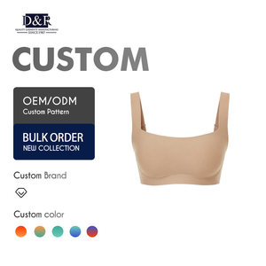 Ropa Interior Femenina de Color Sólido sin Costuras, Cómoda y Transpirable, con Logotipo Personalizado, Sujetador Sexy sin Varillas - Product Image 1