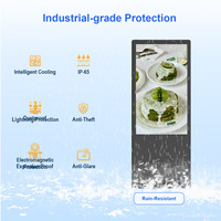 Écran d'affichage publicitaire extérieur étanche de 55 à 65 pouces pour supermarché, écran LCD commercial Android pour parc urbain