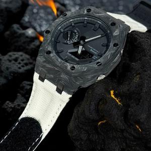 Estuche de fibra de carbono de roble de granja con correa de lona de nailon transpirable Hebilla de acero inoxidable de tamaño de 22mm para estilo C GA2100/GAB2100 - Product Image 2