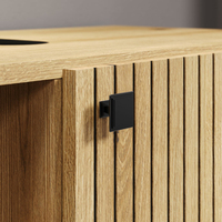 Usine directe en gros Style européen panneau cannelé porte sous évier salle de bain armoire de rangement avec roues