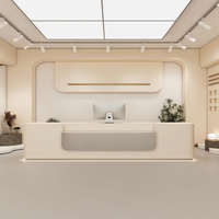 Comptoir de réception au design moderne minimaliste, peinture haute brillance, comptoir de caisse, comptoir de salon de beauté, comptoir de salon de coiffure, comptoir de restaurant