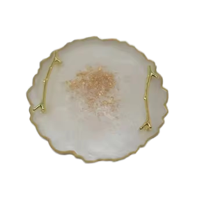 Bandeja Redonda de Resina Hecha a Mano con Diseño de Ángel, Duradera, para Servir Alimentos, con Técnica de Esmaltado, para Navidad y Año Nuevo, Uso en Hoteles y Hogares - Product Image 1