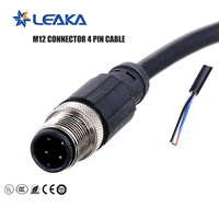 Connecteur de câble M12 aviation blindé et non blindé, moulé, à 4/5/8 broches, droit et coudé, mâle et femelle, pour vente en gros