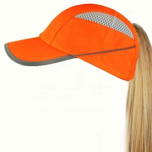 Fabricant de chapeaux BSCI, chapeaux personnalisés pour femmes, chapeau de course avec trou pour queue de cheval, casquettes de baseball en nylon réfléchissant 3M pour femmes - Product Image 2
