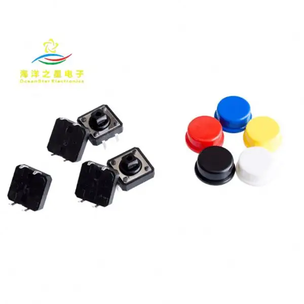 Interruttore tattile 12*12*7.3 pulsante domestico colore keycap interruttore a spina diretta a 4 pin