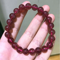 Bracelet en perles rondes de quartz fraise rose naturel, en vrac, pour la guérison, vente en gros
