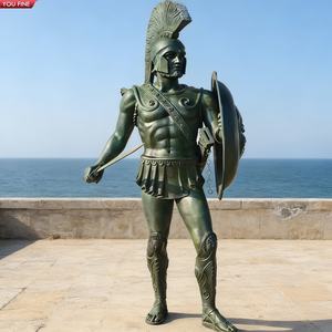 Sculpture de guerrier spartiate grandeur nature en bronze YOUFINE, art antique pour place publique et <span class=keywords><strong>musée</strong></span> - Product Image 2