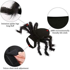 Costume d'araignée pour petits chiens et chats, déguisement de fête d'Halloween, fausse fourrure noire, vêtements pour animaux de compagnie de taille moyenne - Product Image 5