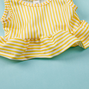 Baju bayi-ropa de verano para niños y niñas, bikini personalizado de playa con volantes a rayas, traje de baño dividido - Product Image 6