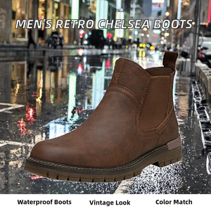Botas de Tobillo para Hombre de Alta Calidad, Personalizadas, con Punta Descubierta, de Piel Sintética, Estilo Chelsea, Retro, Clásicas, de Verano, Impermeables, para Dropshipping - Product Image 2