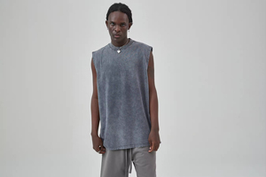 Chaleco Vintage con Borde Batik Desgastado, Estilo Europeo y Americano, Marca de Moda, Corte Holgado, Logotipo Personalizado - Product Image 2