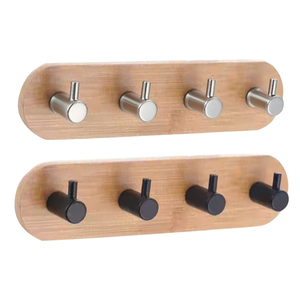 Soporte adhesivo de gancho para llave de pared de madera para <span class=keywords><strong>perchero</strong></span> ganchos multiusos fregona decorativa montada en la pared - Product Image 6