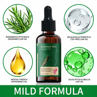 Huile Essentielle Hydratante Romarin Menthe pour Soins Capillaires, Aromathérapie, Traitement du Cuir Chevelu, Réduit les Frisottis, Contrôle les Pointes Fourchues