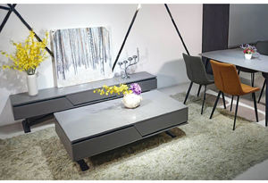 Diseño de muebles de sala de estar, consola de <span class=keywords><strong>TV</strong></span> de mármol gris, Unidad de medios, aparador, juego de mesa de centro - Product Image 2