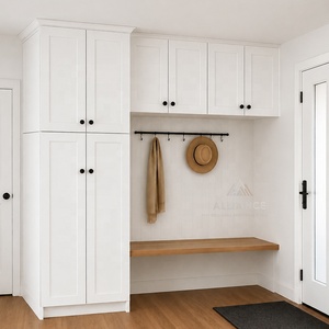 Gabinete de Almacenamiento para Entrada, Disponible en Almacén en EE. UU. |   Mueble de Almacenamiento de Zapatos para la Entrada del Hogar, Estilo Americano |   Armarios de Almacenamiento de Madera para el Recibidor - Product Image 1