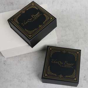 Luxury Custom Matte Black Paperboard <b>Gift</b> <b>Box</b> Gold Logo Featuring <b>Magnetic</b> Sponge UV Coating Gold Foil Embossing Vanishing - Product Image 3