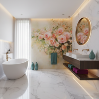 Papier peint mural floral rose imperméable et écologique, facile à installer soi-même, pour la décoration murale de la maison et de la chambre.