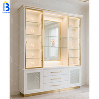 Ensemble vitrine en verre fait sur commande de bijoux de serrure de porte pour le centre commercial ou la vitrine de magasin de bijoux