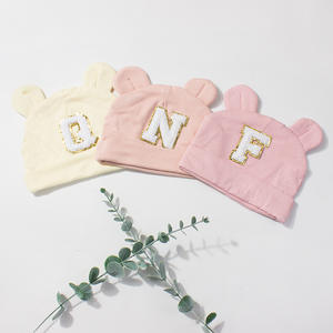 Nuevo Modal Baby Pullover Hat Cute Cómodo Letter Bear Children Hat Estilo Europeo Americano para niños pequeños Girl Baby Caps - Product Image 4