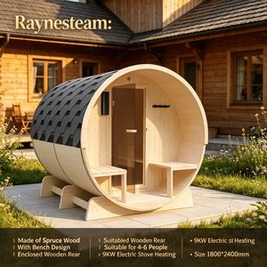 Sauna extérieur en bois de cèdre/huileau canadien au design tendance avec fenêtre panoramique - Product Image 1