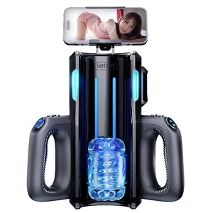 THRUSTING-PRO 12cm Empurrando Alta Velocidade Máquina Masturbador Masculino Masturbação Vagina Telescópica Automática Brinquedo Do Sexo Para Homens