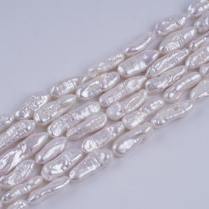 Collier de perles de culture d'eau douce blanches Zhuji en gros, 7-9 mm, irrégulières, naturelles, semi-finies, offre spéciale DIY - Product Image 4