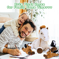 4-in-1 Large 21 pouces Maman Cheval Animal en Peluche Set 3 Bébés Mignons Noël Vente en gros Cheval Jouet en peluche Garçons et Filles