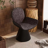 Fauteuil d'appoint pivotant à 360 degrés, durable, en tissu tweed vert, garni d'éponge, base en métal noir, moderne, pour salon, salle à manger, chambre à coucher
