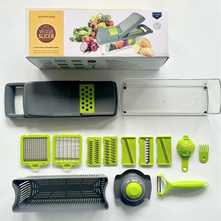 2024 gran oferta trituradora multifunción Dicer cocina cortador de verduras rallador rebanador fruta comida rallador artefacto