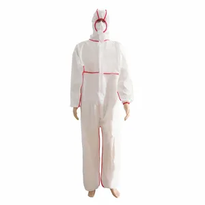 방수 Microporous PPE Coverall 키트 일회용 부직포 PP SMS 보호 커버 올