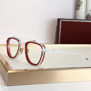 Gafas de Prescripción para Hombre con Montura Transparente de Aleación, Diseño Vintage, Ópticas de Lujo con Protección Anti Luz Azul, Ideales para Rostros en Forma de Diamante - Product Image 3