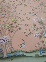 Zhenling Retro vent bluestone table fleurs et oiseaux papier peint à la main