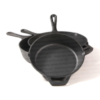 Vorgefertigtes minimalistisches 8-teiliges Gusseisen-Kochgeschirr-Set: Bratpfanne, Schmortopf, Grillplatte, Kasserolle, antihaftbeschichteter Kochtopf